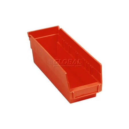 Quantum Storage Systems Shelf Storage Bin, Plastic, Red, 24 PK QSB101RD